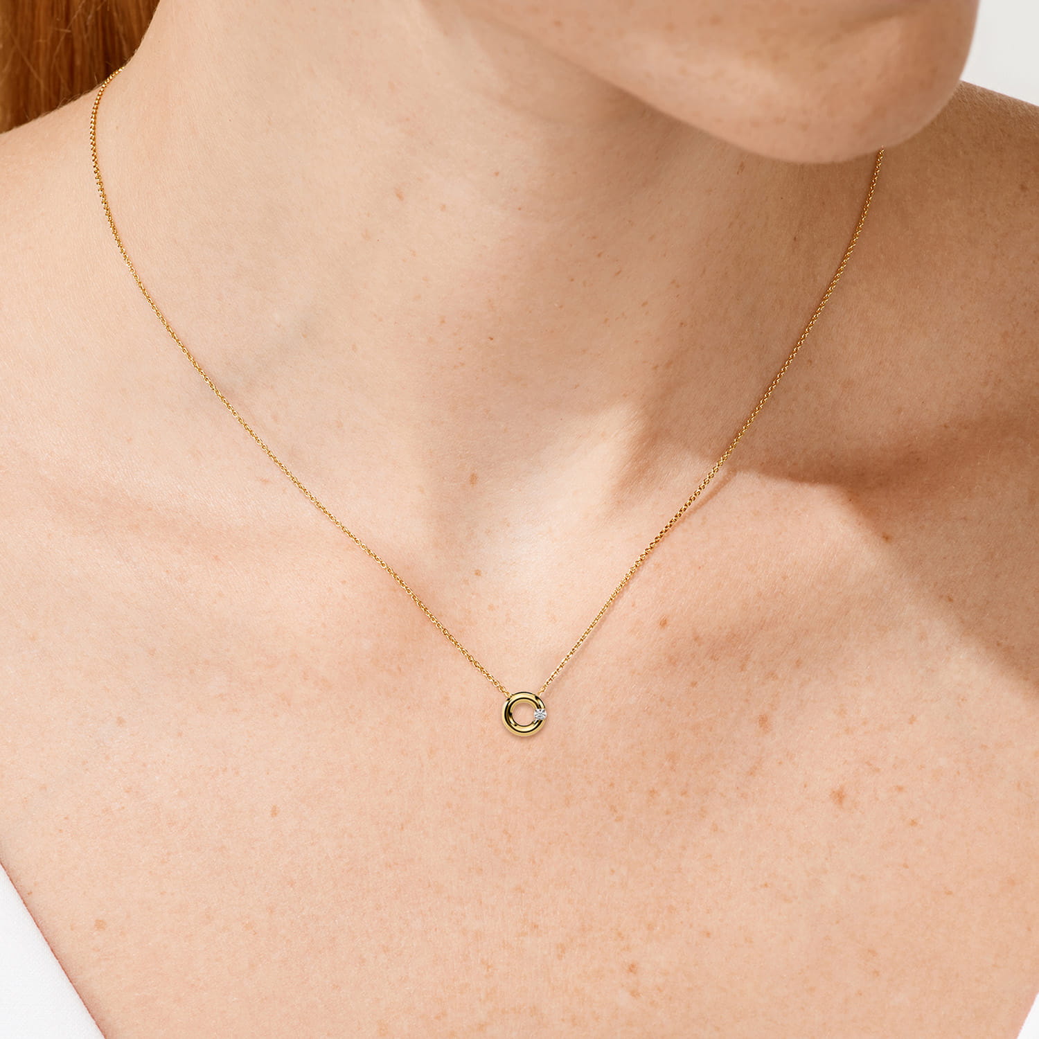 NIESSING Spannring® Kette Platin 0,03 ct. – 45 cm Länge Produktbild main 1