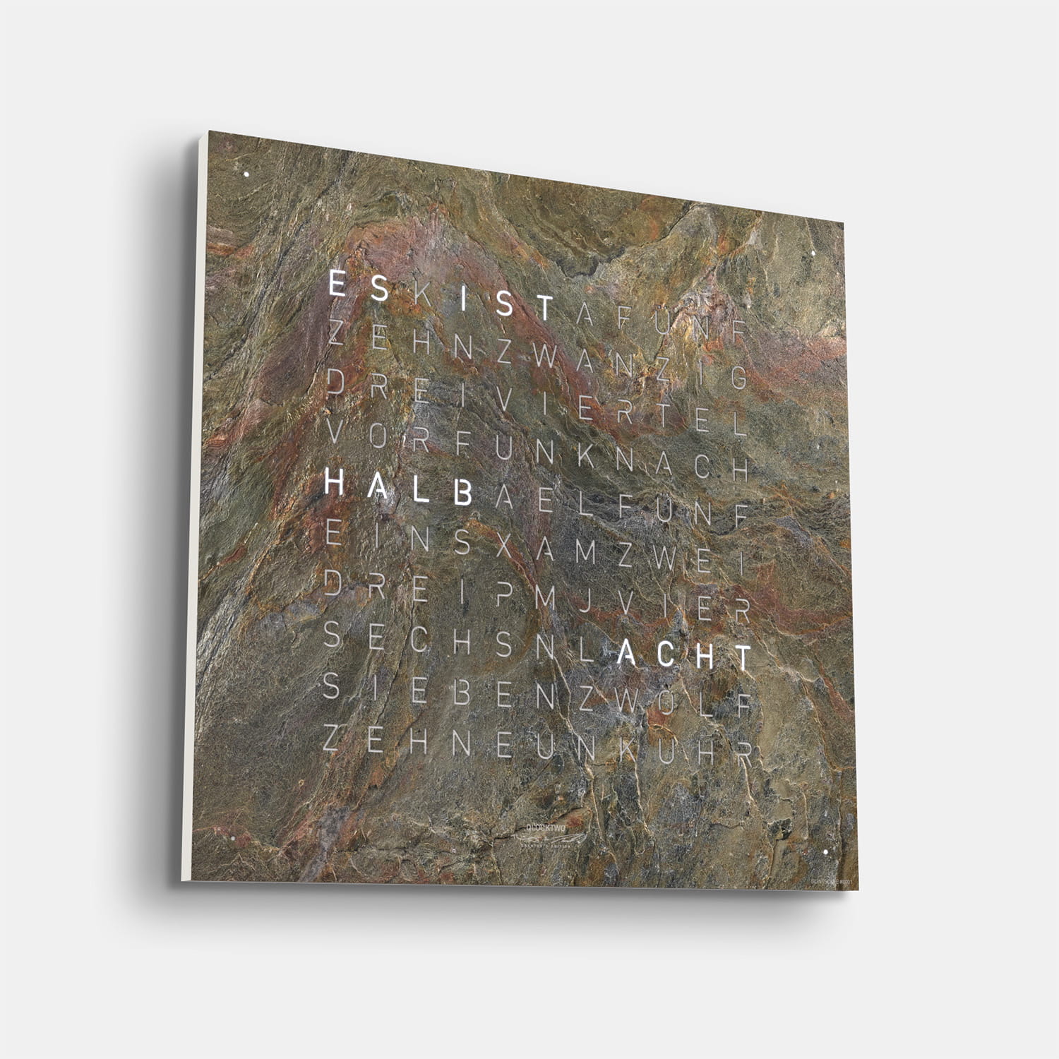 QLOCKTWO EARTH 45 Creator's Edition Glintscape – Weißer Korpus Produktbild main 2