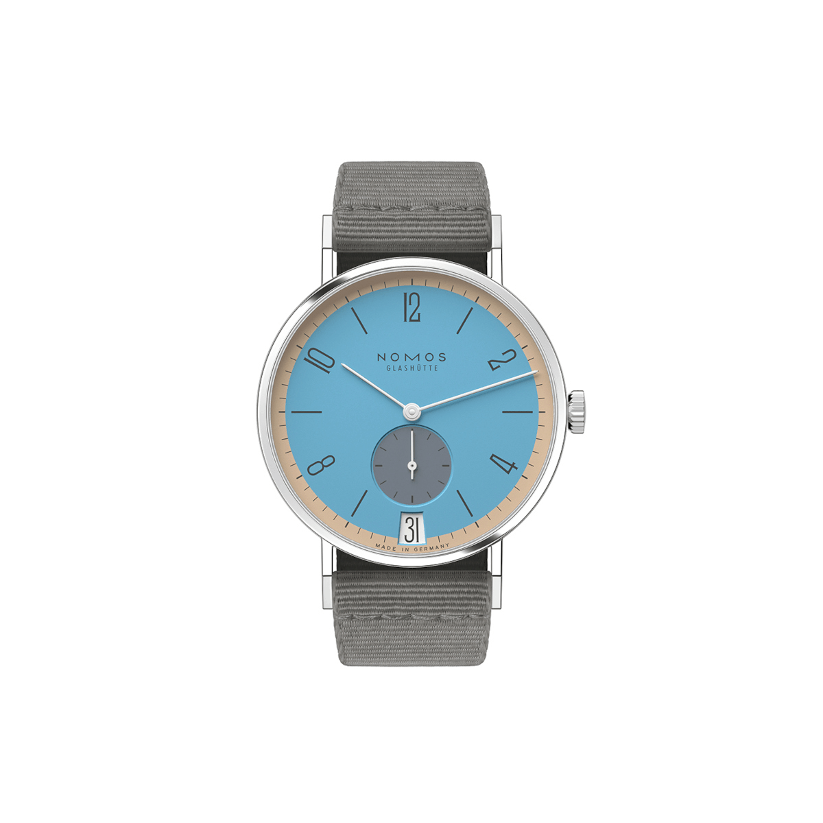 NOMOS Glashütte Tangente 38 Datum Delfin Produktbild main 0