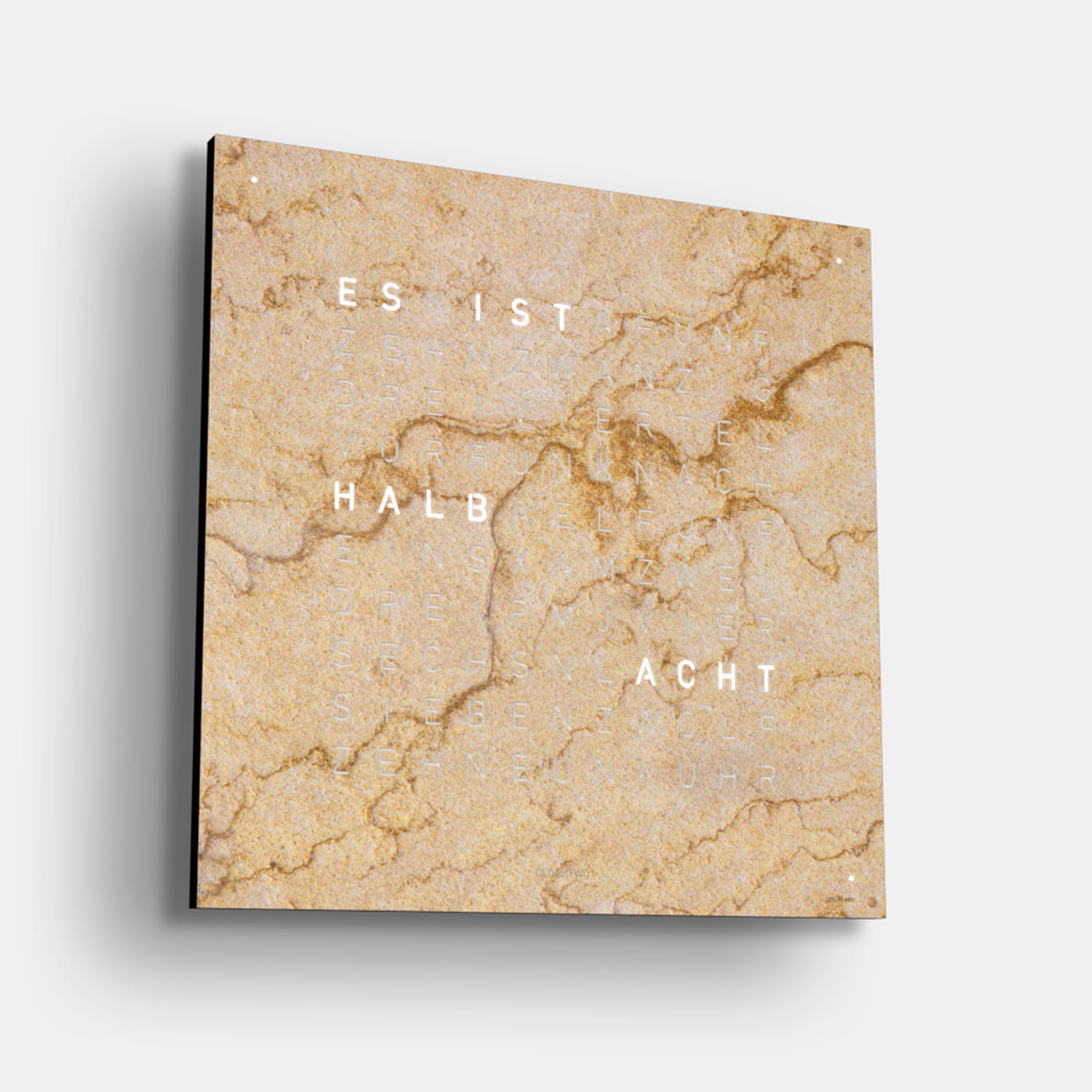 QLOCKTWO EARTH 90 Creator's Edition Desert – Weißer Korpus Produktbild main 1