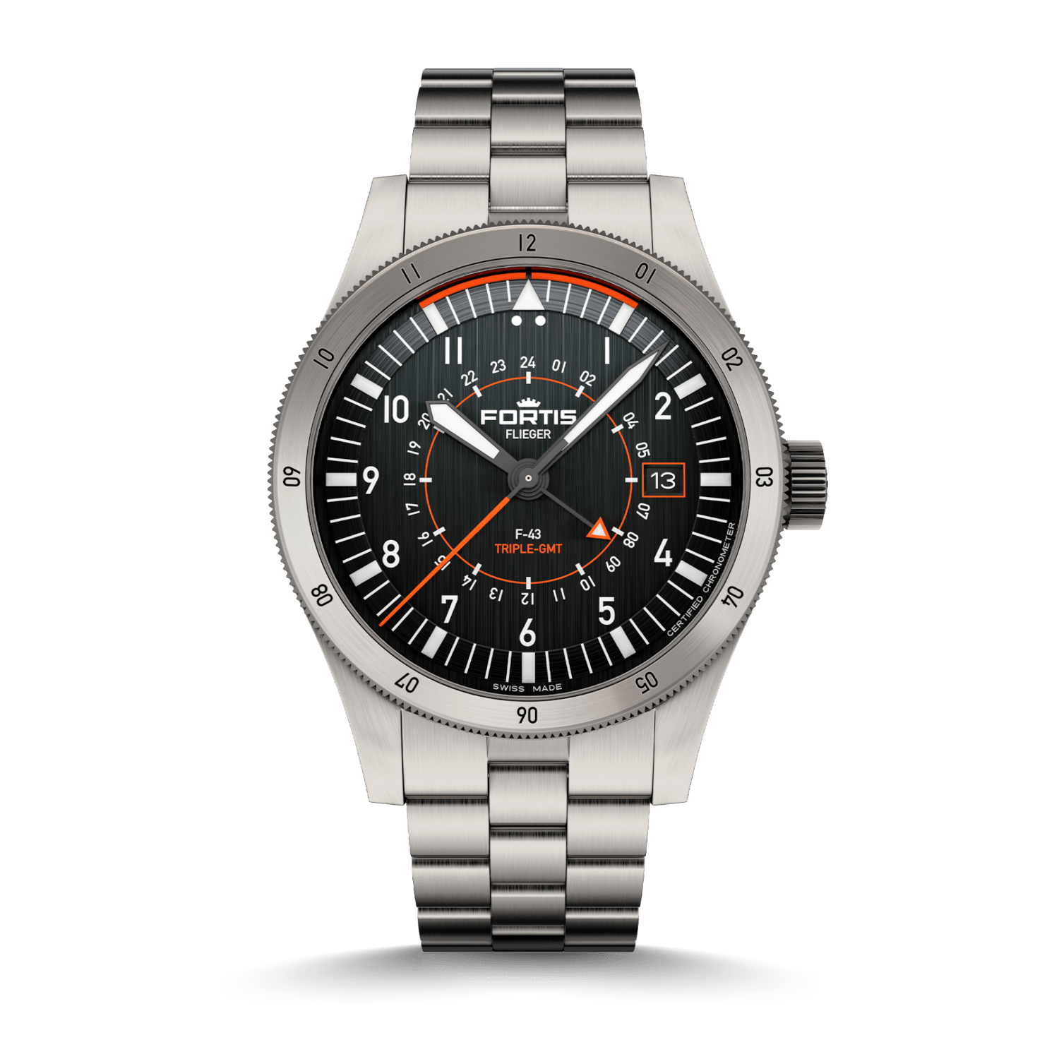 Fortis Flieger F-43 Triple-GMT CPO2