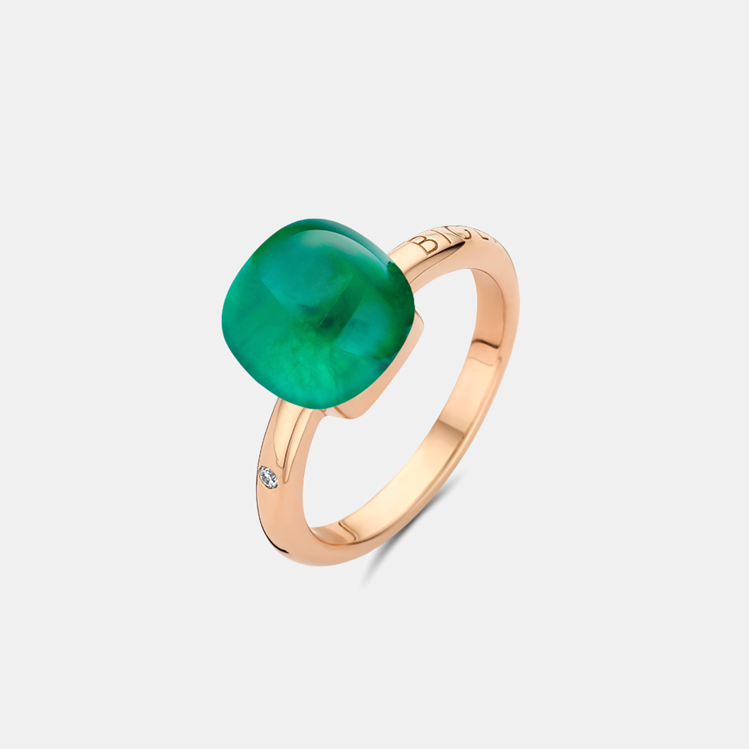 Bigli Mini Sweety Ring mit Smaragd und Perlmutt – Ringweite 57 Produktbild main 0