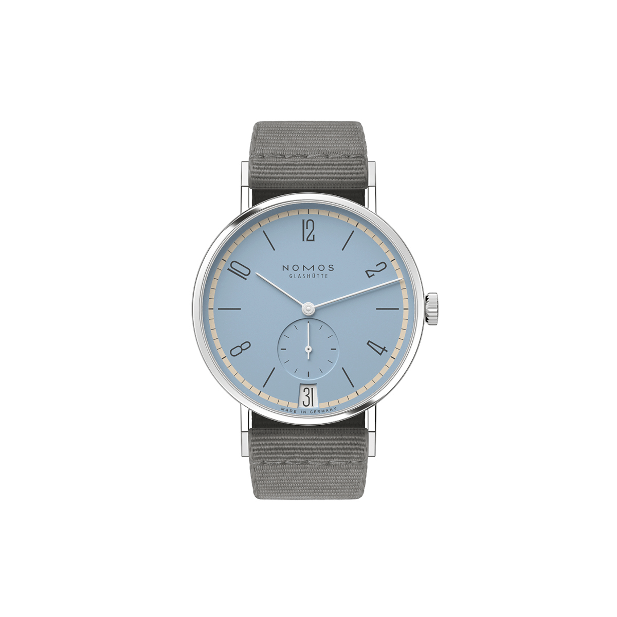 NOMOS Glashütte Tangente 38 Datum Frostblau Produktbild main 0