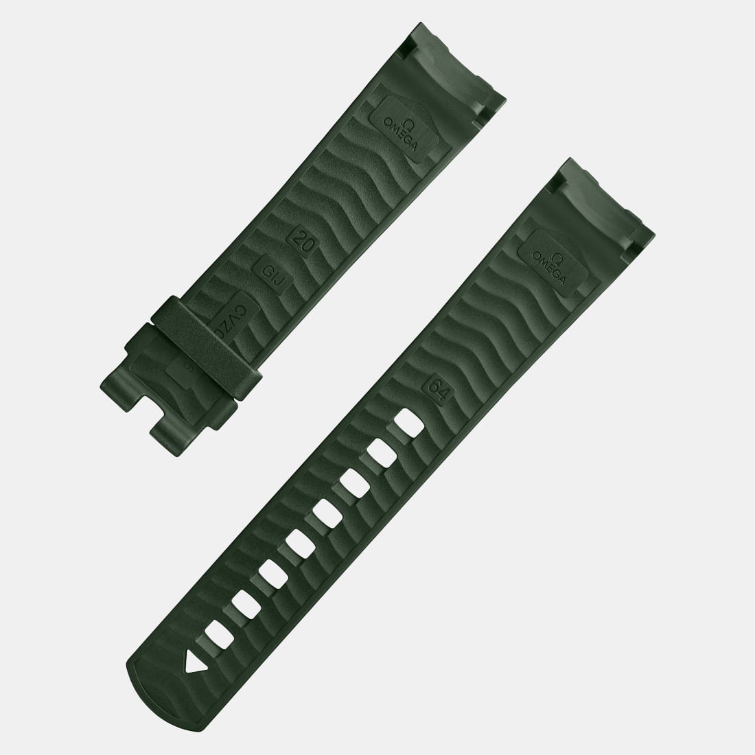 OMEGA Seamaster Diver 300M – Kautschukband Grün ohne Dornschließe 20 mm – STD Produktbild main 1