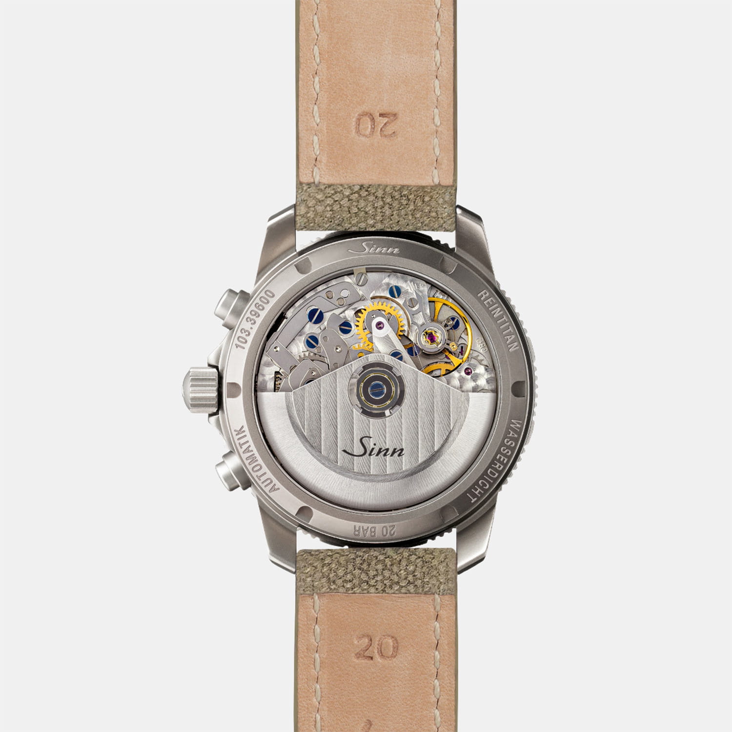 Sinn 103 Ti Ar – Sandfarbenes Canvas-Lederarmband Produktbild main 1