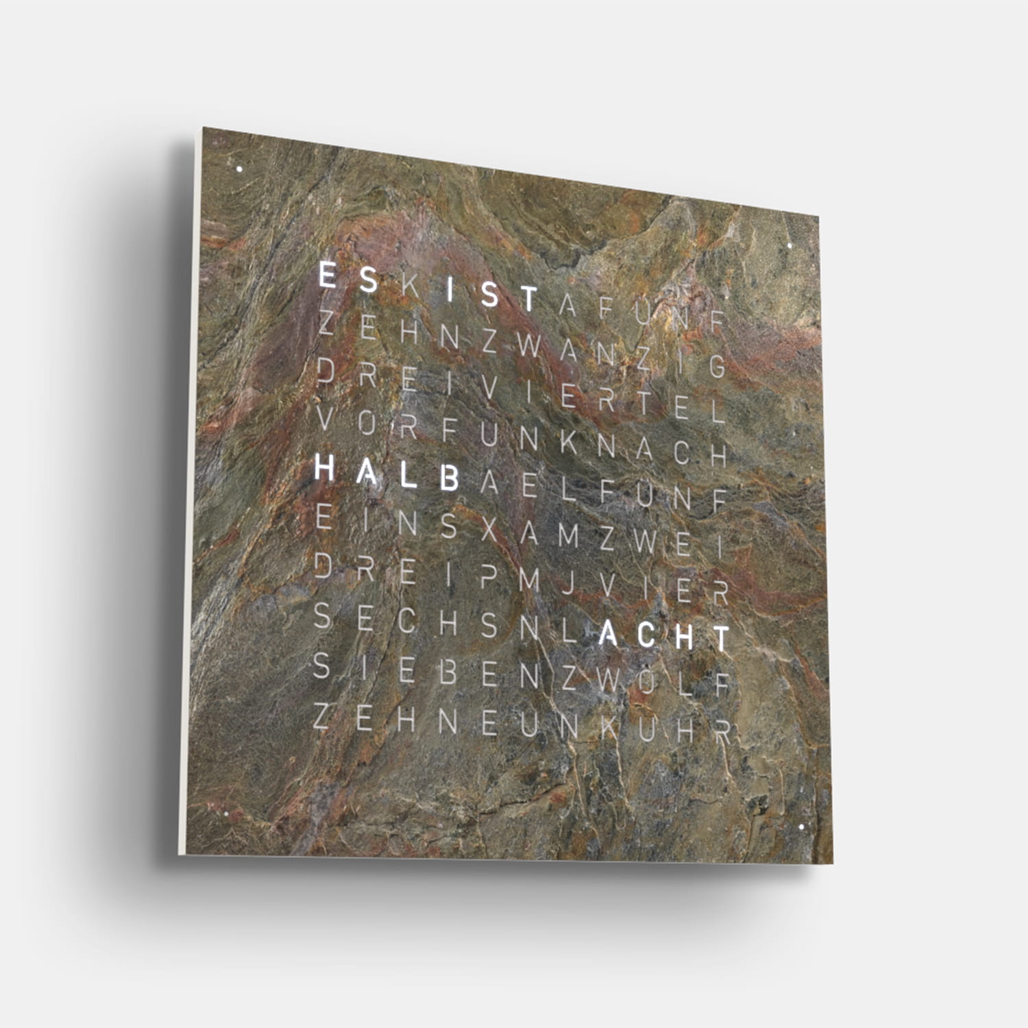 QLOCKTWO EARTH 90 Creator's Edition Glintscape – Weißer Korpus Produktbild main 2