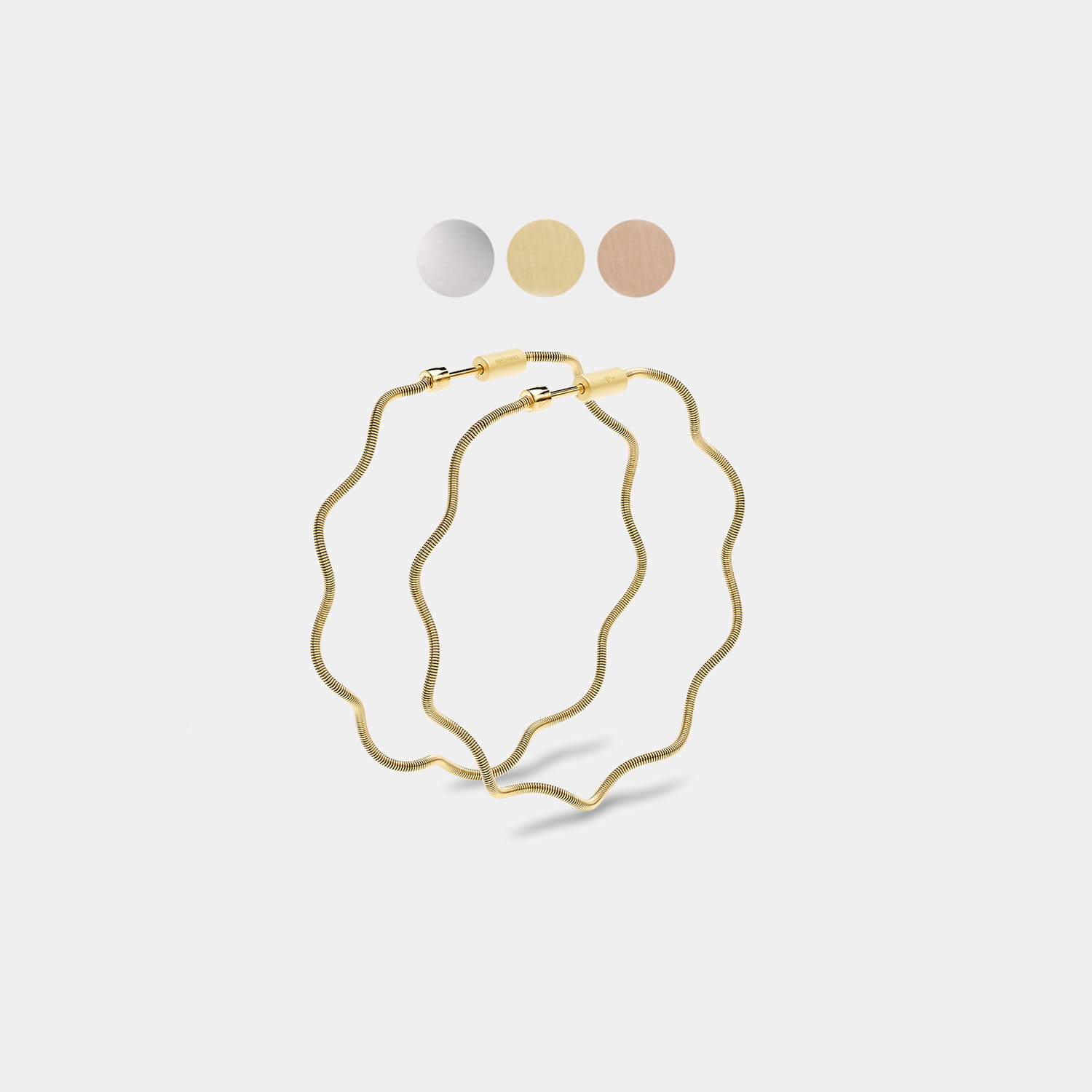 NIESSING Colette Welle Creolen – Platin 40 mm Produktbild main 0