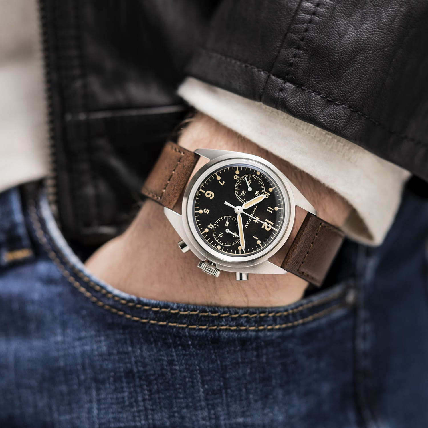 Hamilton Khaki Aviation Pioneer Mechanical Chrono Produktbild main 5