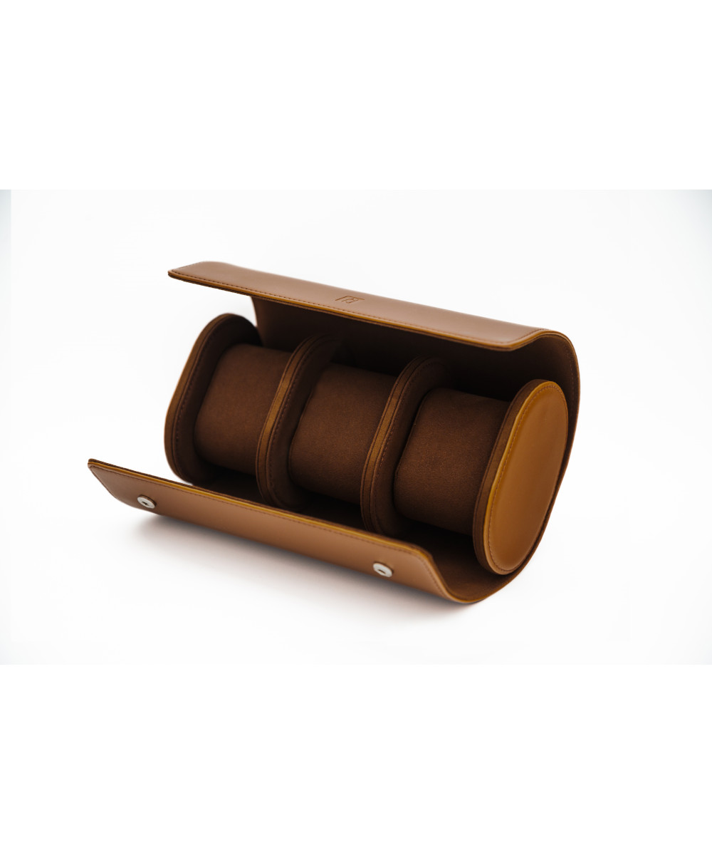Paul Design Uhrenrolle 3er Brown Echtleder Produktbild main 2
