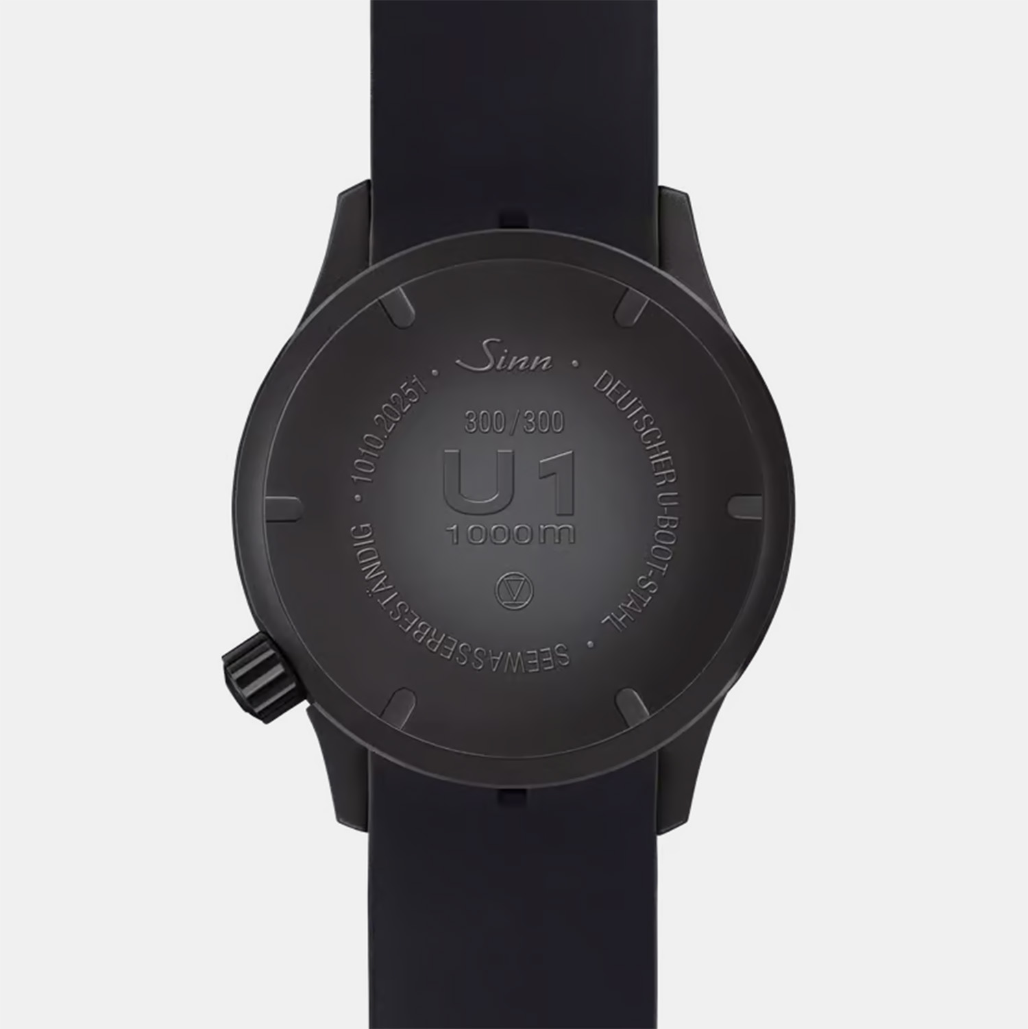 Sinn U1 S L – Silikonarmband Schwarz Produktbild main 1