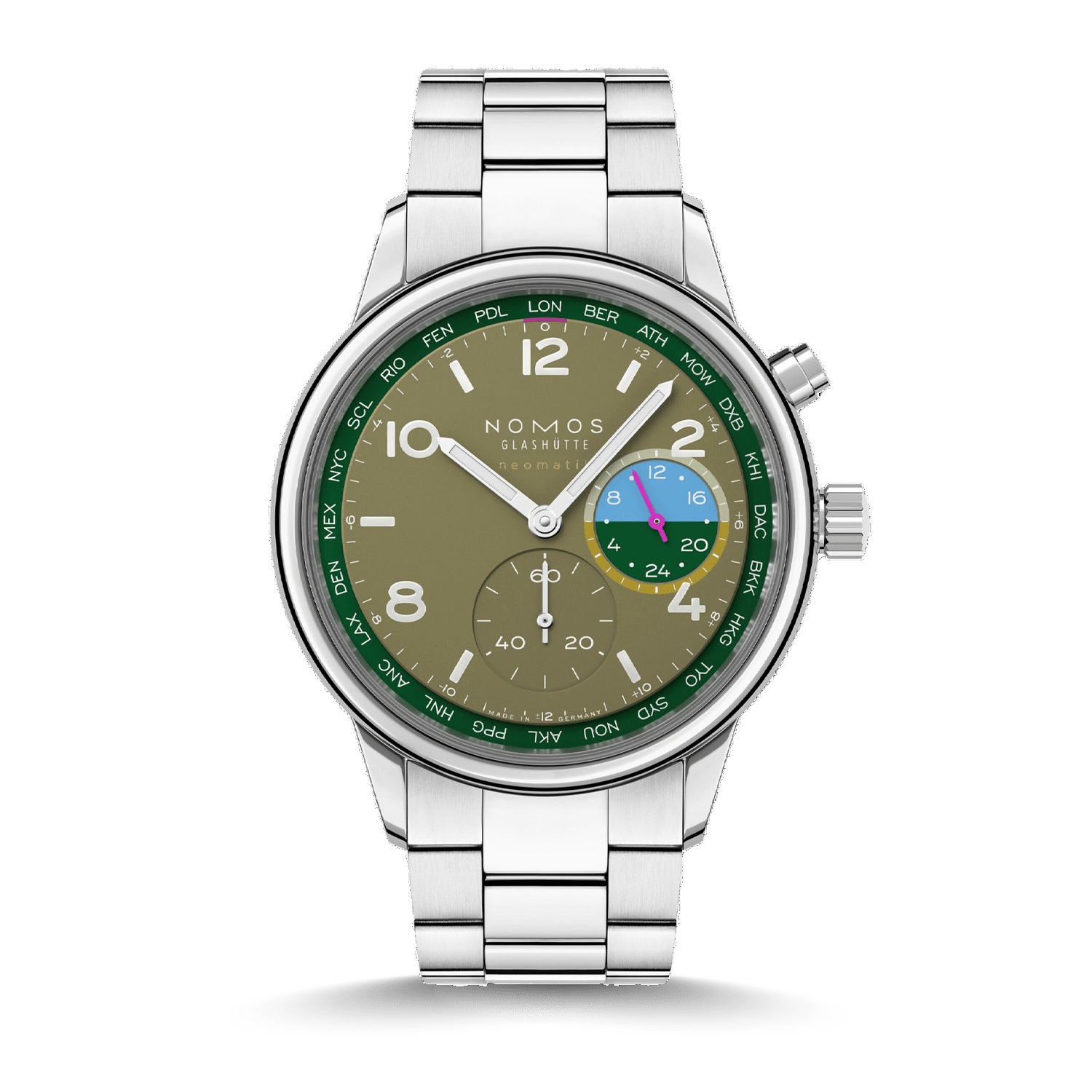 NOMOS Glashütte Club Sport neomatik Weltzeit Jungle Produktbild main 0