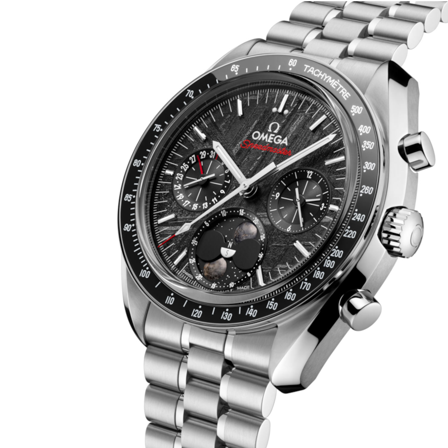 OMEGA Speedmaster Mondphase Meteorit Produktbild main 2