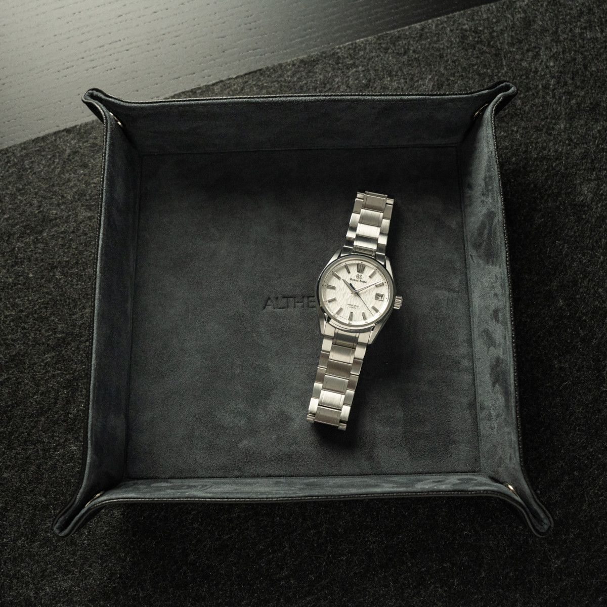 ALTHERR Lederablage aus Saffiano & Wildleder Schwarz Produktbild main 3