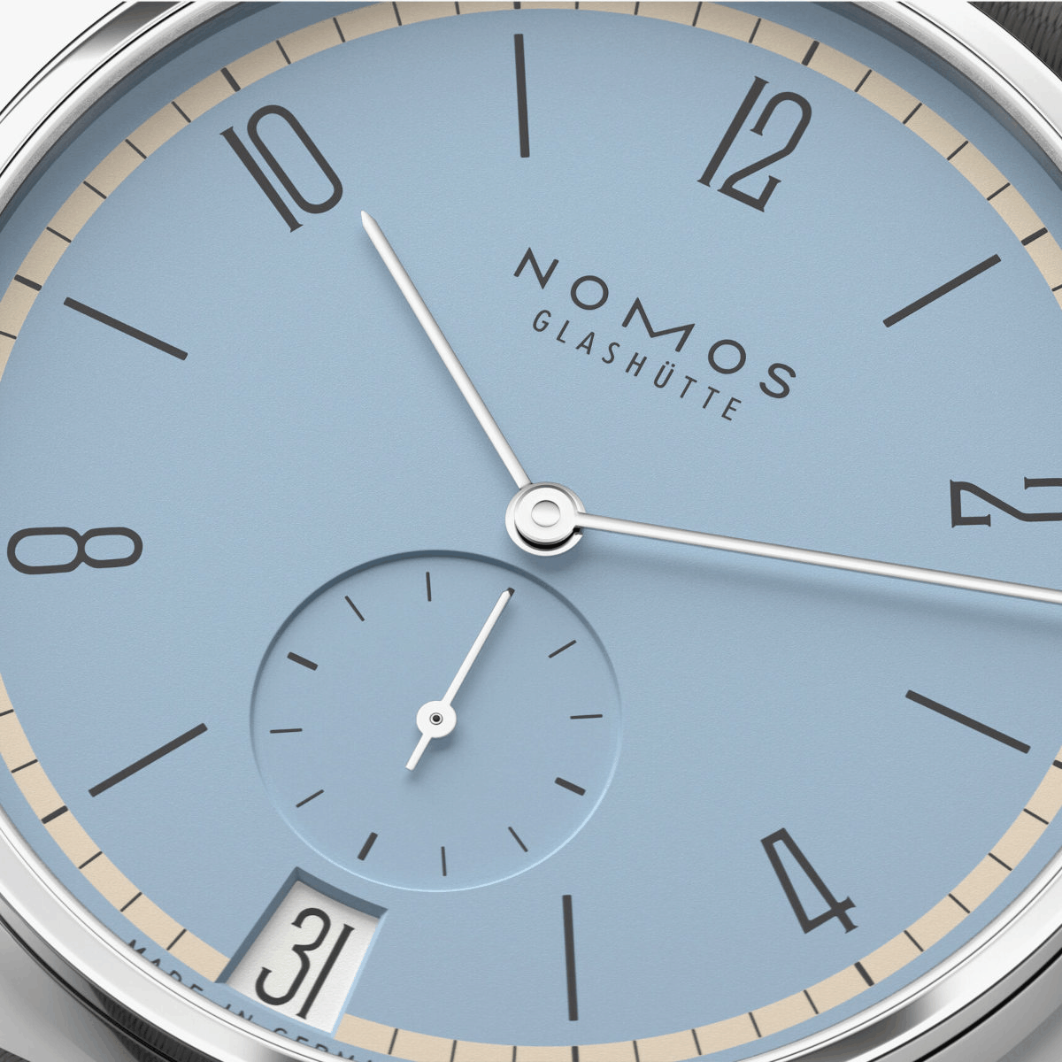 NOMOS Glashütte Tangente 38 Datum Frostblau Produktbild main 3