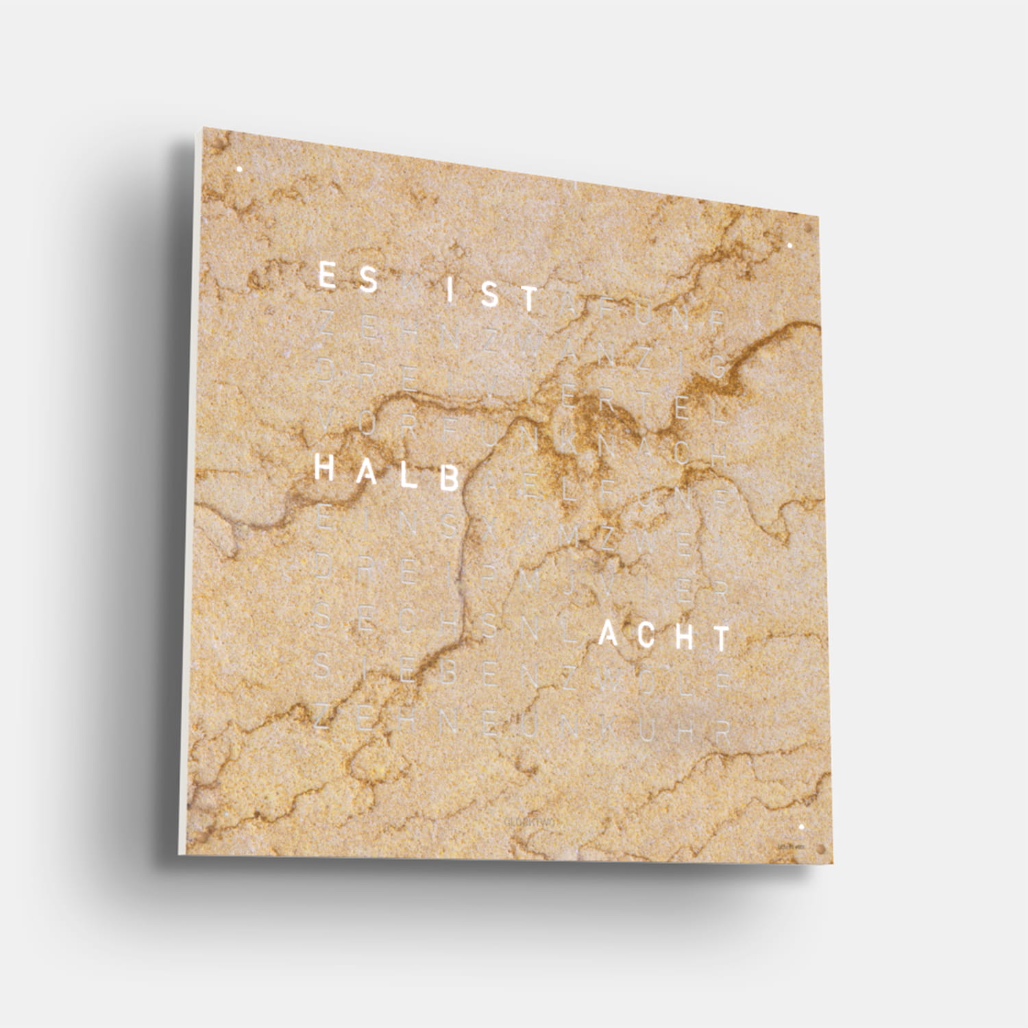 QLOCKTWO EARTH 90 Creator's Edition Desert – Weißer Korpus Produktbild main 2