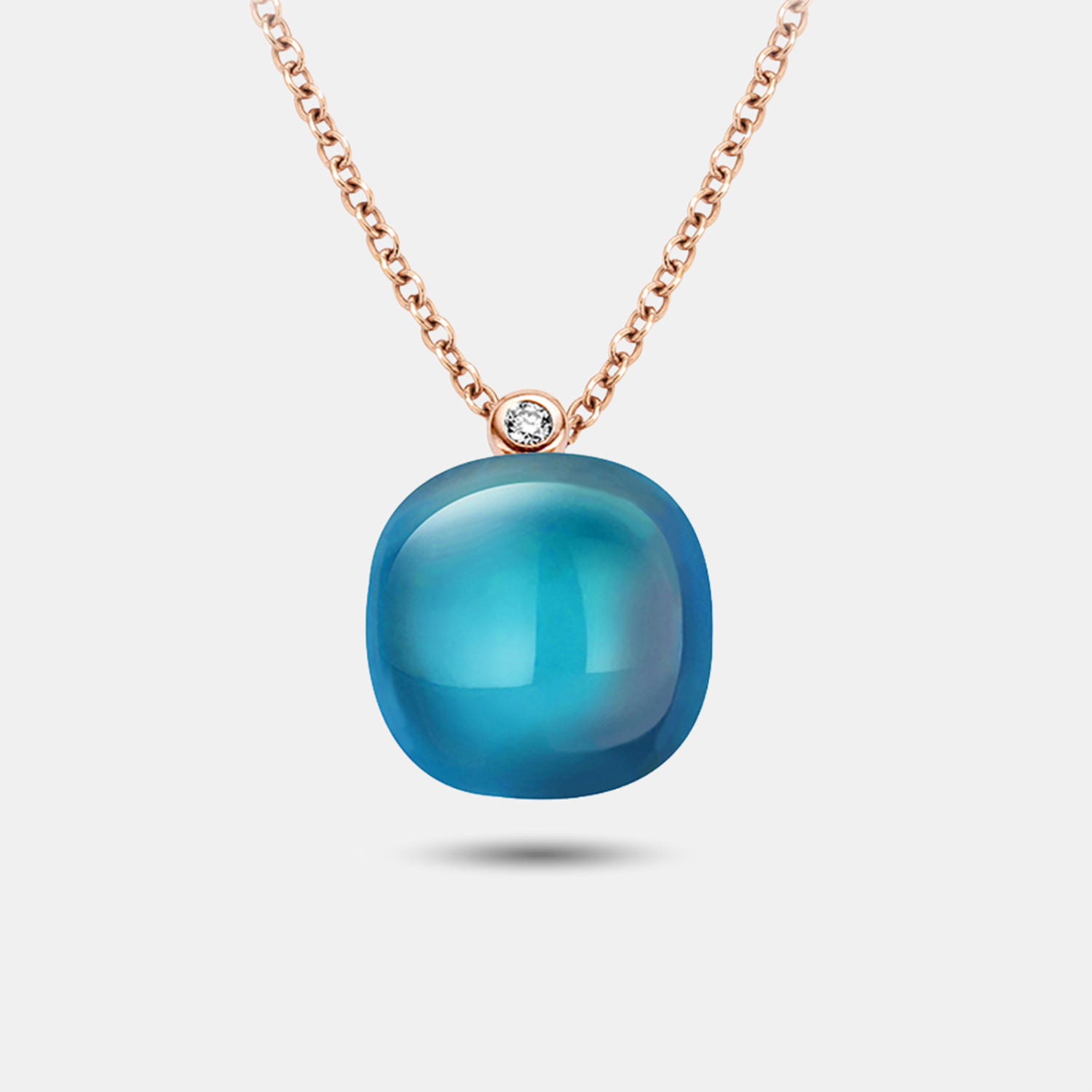 Bigli Mini Sweety Kette mit Anhänger mit London-Blau-Topas und Perlmutt Bigli Mini Sweety Kette mit Anhänger mit London-Blau-Topas und Perlmutt