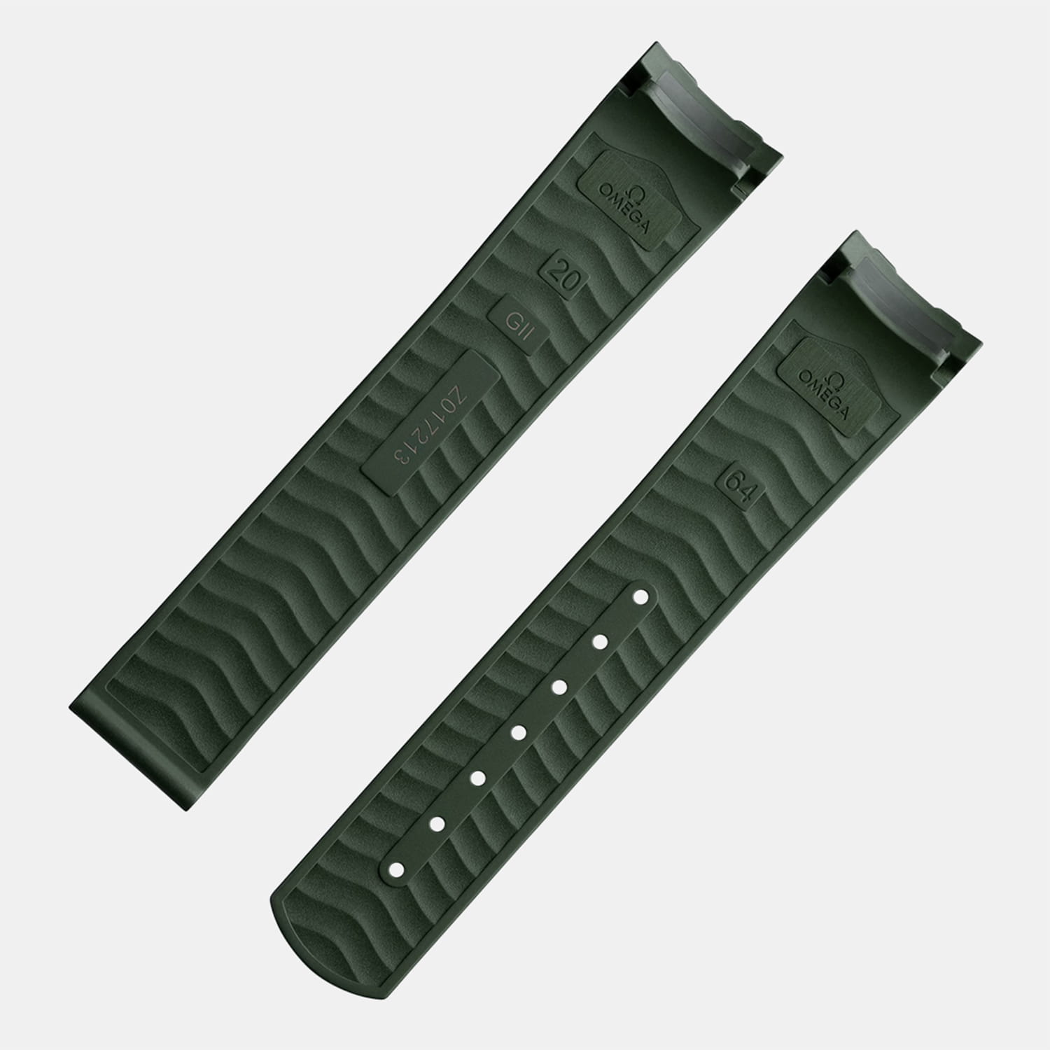 OMEGA Seamaster Diver 300M – Kautschukband Grün ohne Faltschließe 20 mm – S Produktbild main 2