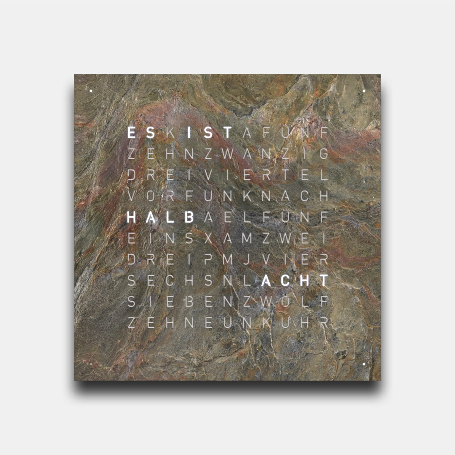 QLOCKTWO EARTH 90 Creator's Edition Glintscape – Weißer Korpus Produktbild main 0