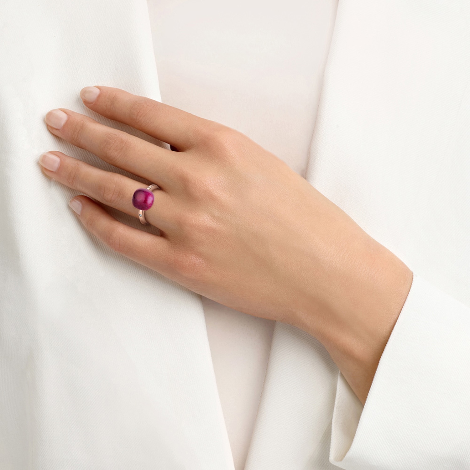 Bigli Mini Sweety Ring mit Amethyst und Rubin – Ringweite 57 Produktbild main 3