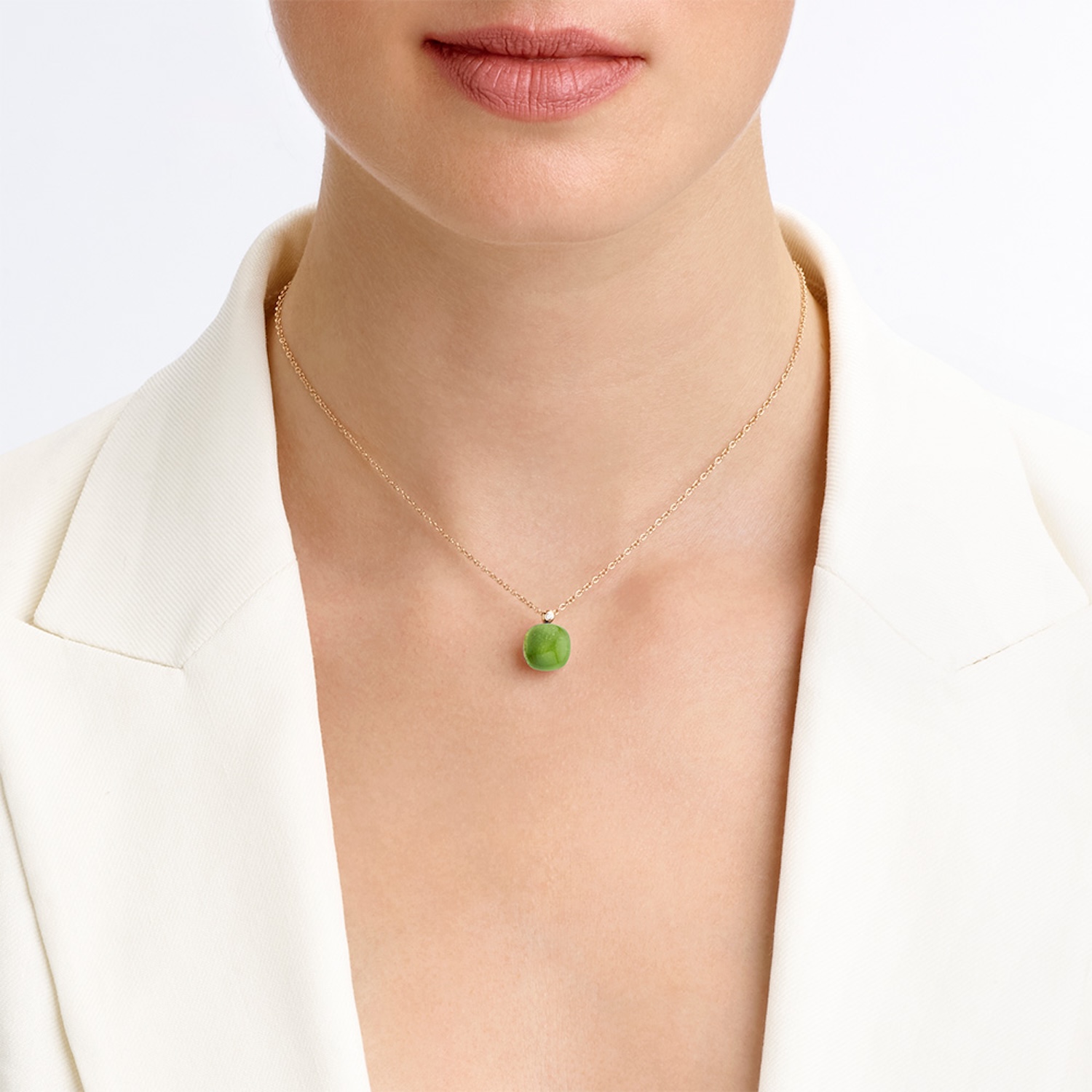 Bigli Mini Sweety Kette mit Anhänger mit grüner Aventurin und Zitronenquarz Produktbild main 2