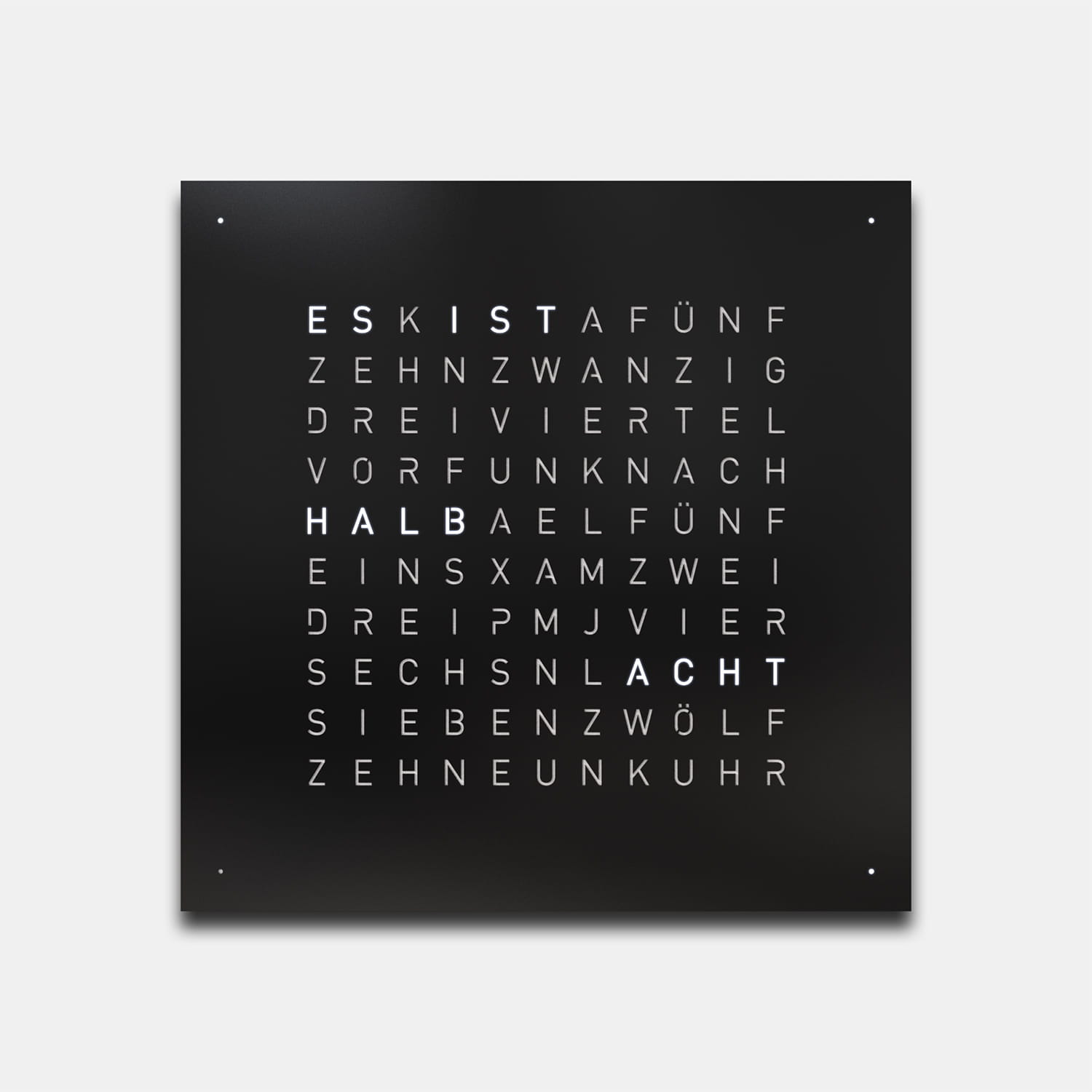 QLOCKTWO EARTH 45 Black Pepper – Weißer Korpus Produktbild main 0