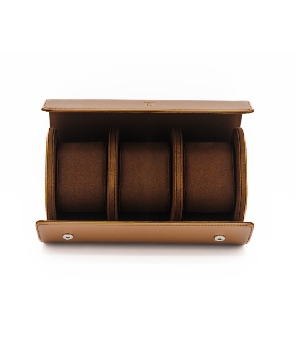Paul Design Uhrenrolle 3er Brown Echtleder Produktbild main 2