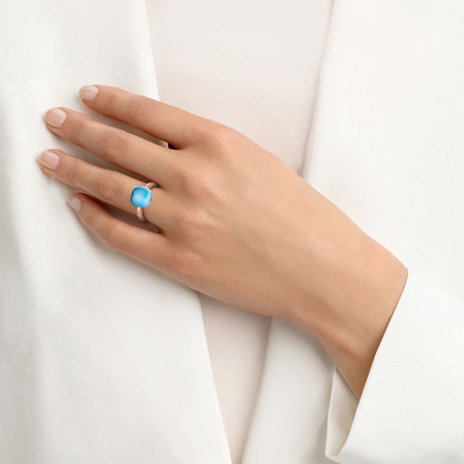 Bigli Mini Sweety Ring mit Türkis und Blauer Topas – Ringweite 57 Produktbild main 3