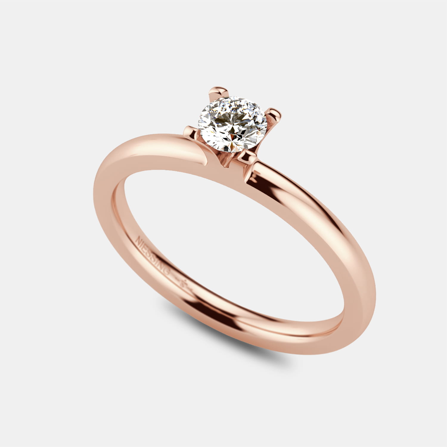 NIESSING Amatis Verlobungsring – 4 Krappen – Supla Grenadine 0,23 ct – Ringweite 54 Produktbild main 0