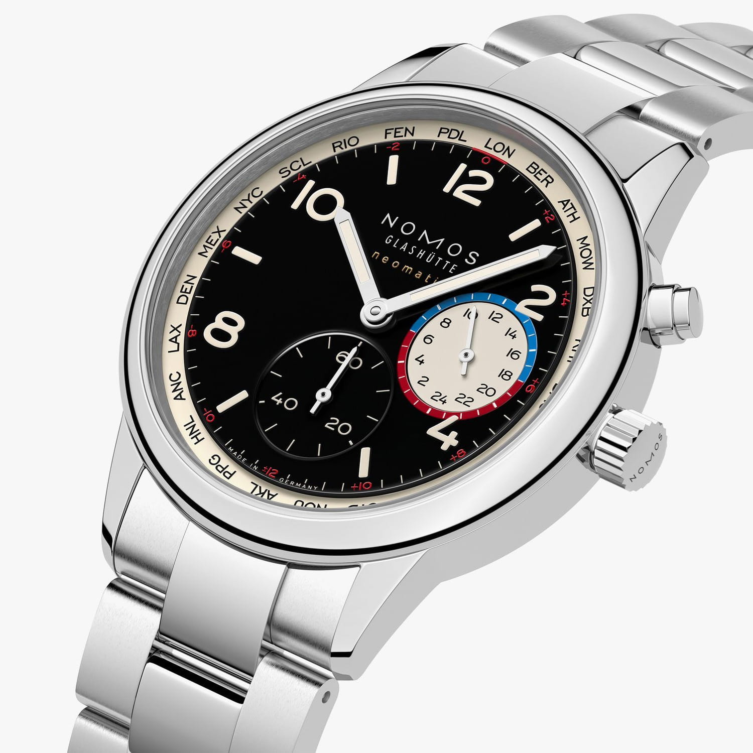 NOMOS Glashütte Club Sport neomatik Weltzeit dark Produktbild main 4