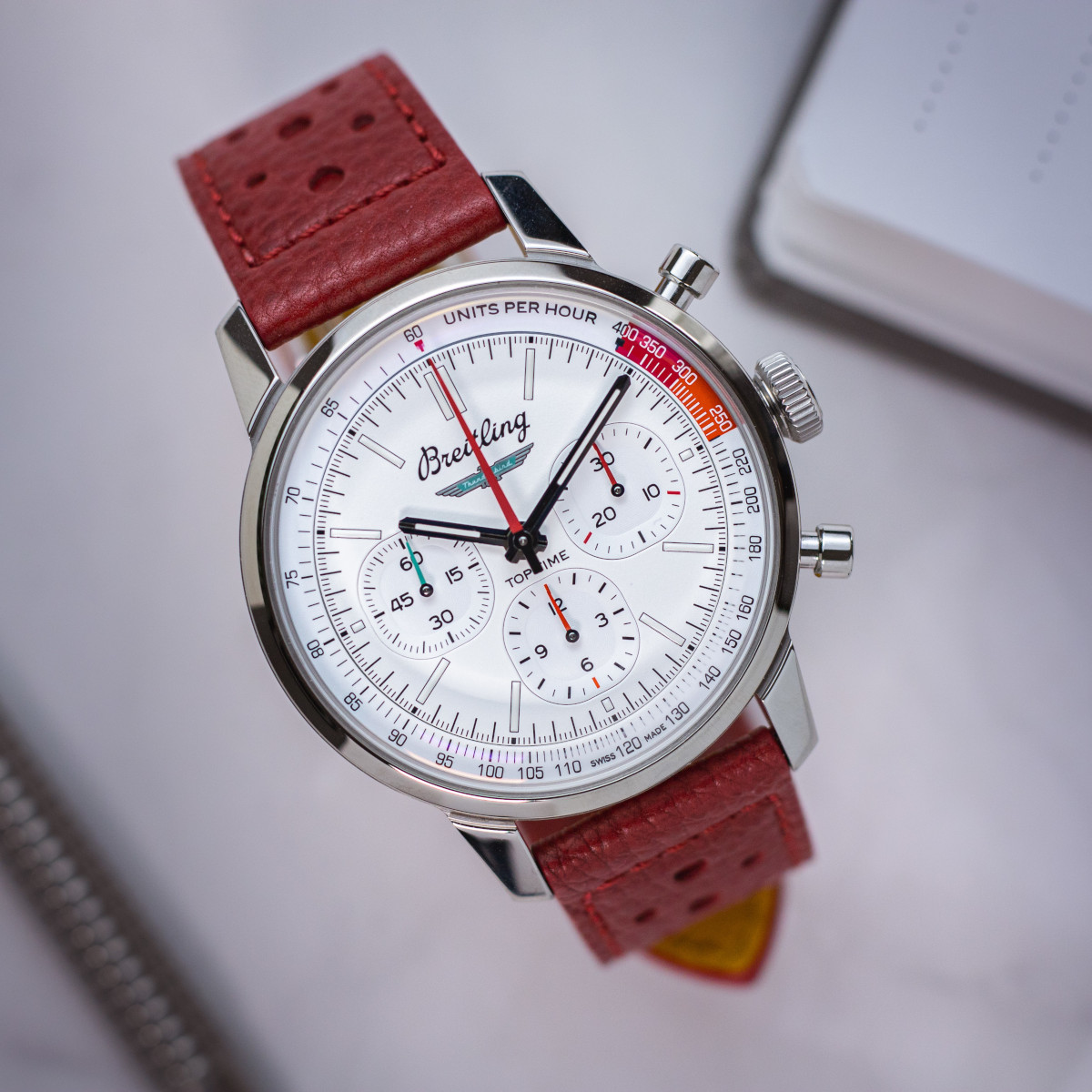 Breitling Top Time B01 Ford Thunderbird AB01766A1A1X1 Weißes Zifferblatt