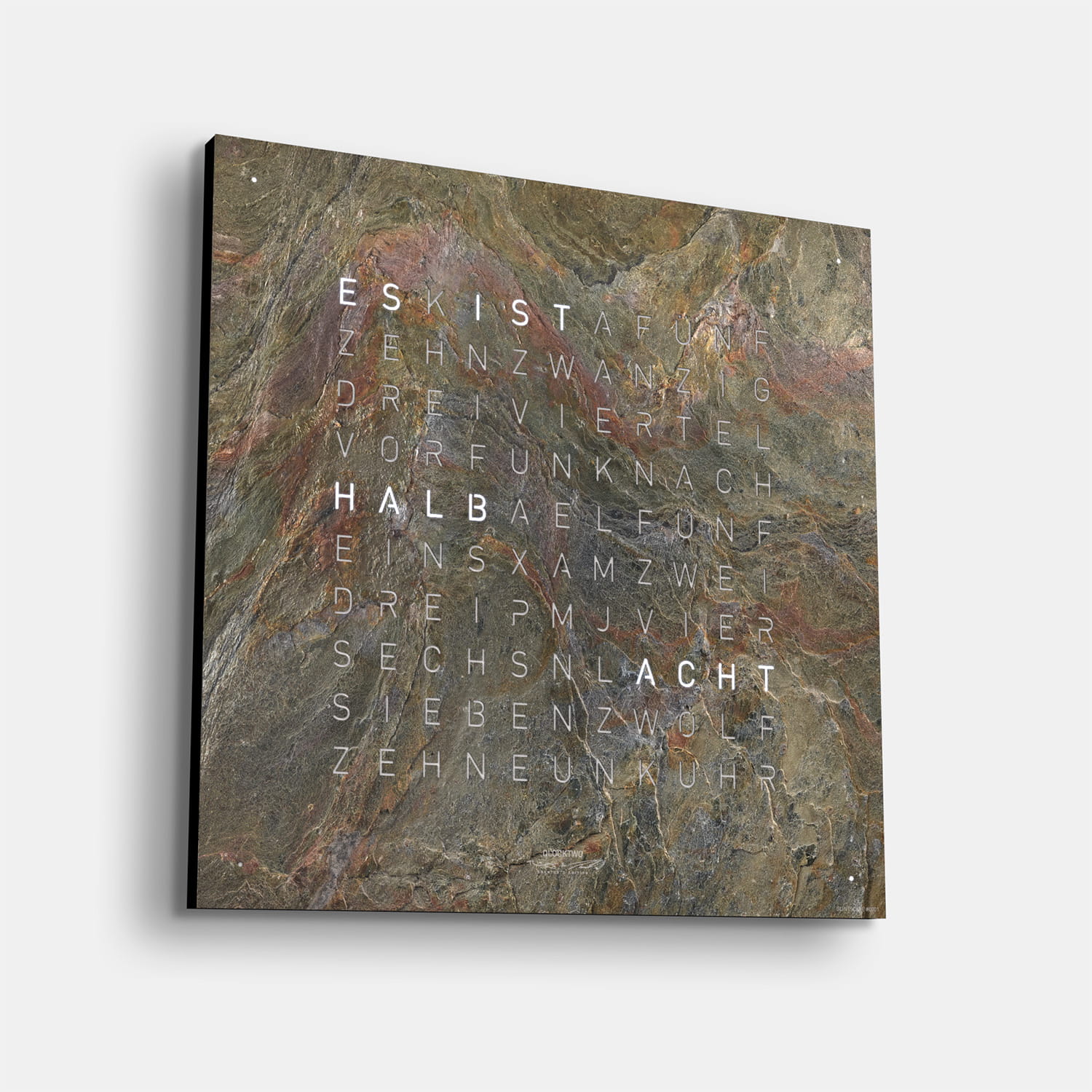 QLOCKTWO EARTH 45 Creator's Edition Glintscape – Weißer Korpus Produktbild main 1