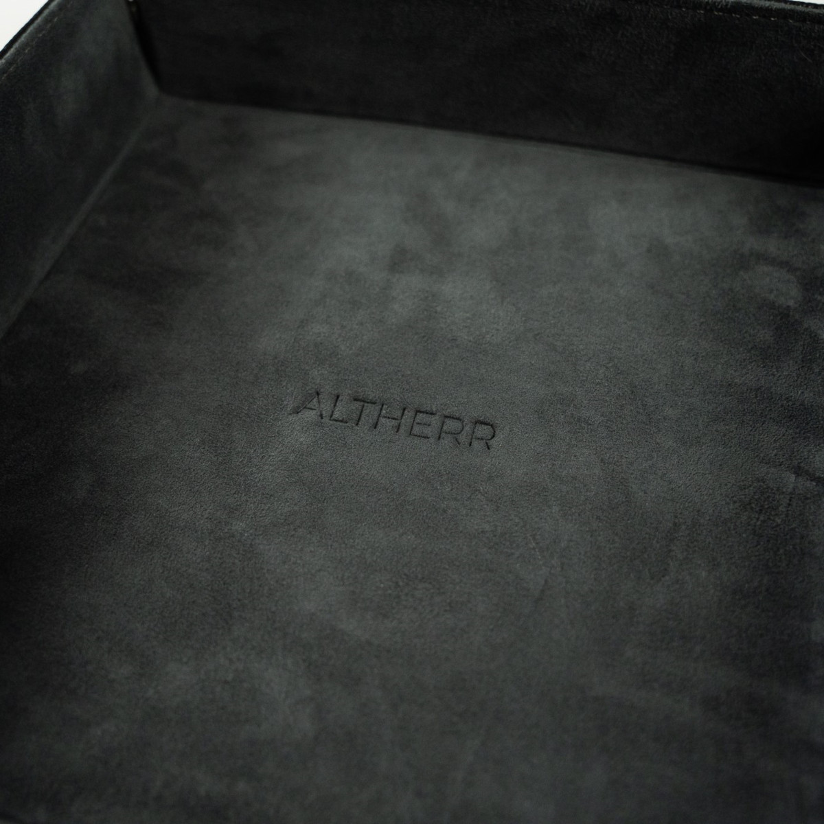 ALTHERR Lederablage aus Saffiano & Wildleder Schwarz Produktbild main 1