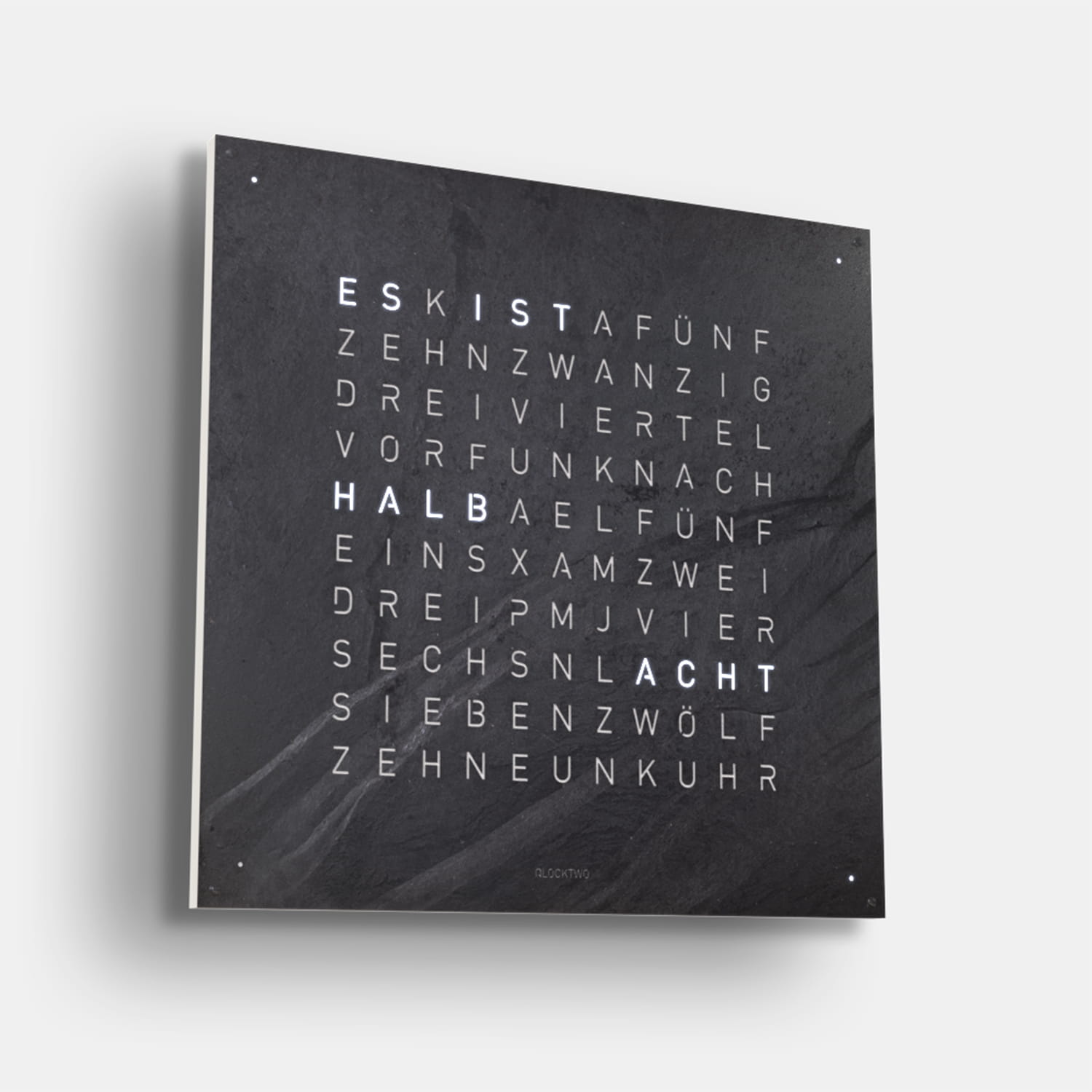 QLOCKTWO EARTH 90 Creator's Edition Metamorphite – Weißer Korpus Produktbild main 2