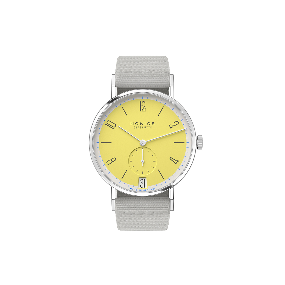 NOMOS Glashütte Tangente 38 Datum Kanari Produktbild main 0