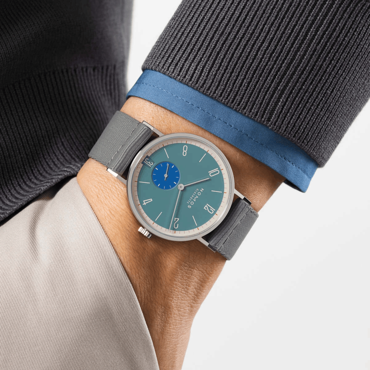 NOMOS Glashütte Tangente 38 Datum Super Sardine Produktbild main 3