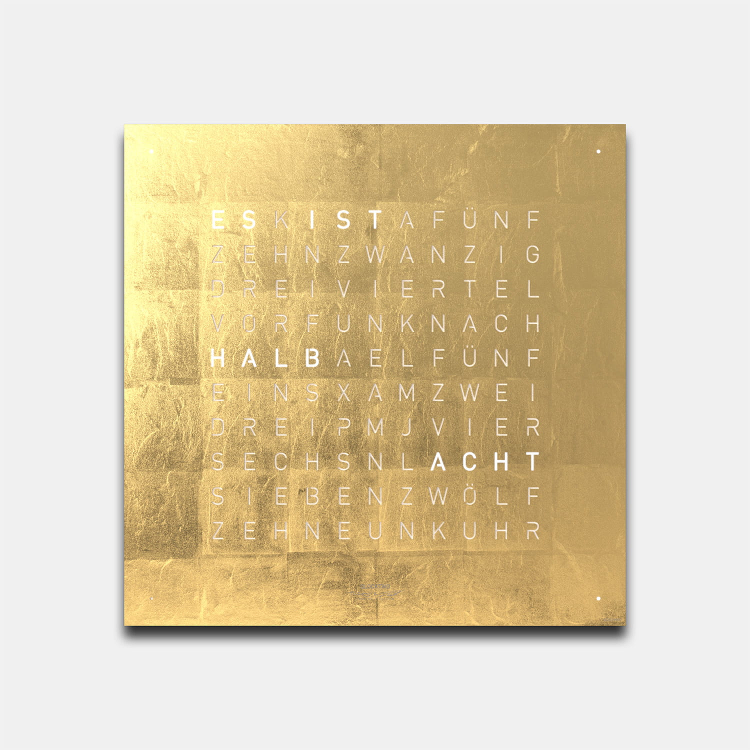 QLOCKTWO EARTH 45 Creator's Edition Gold  – Weißer Korpus Produktbild main 0