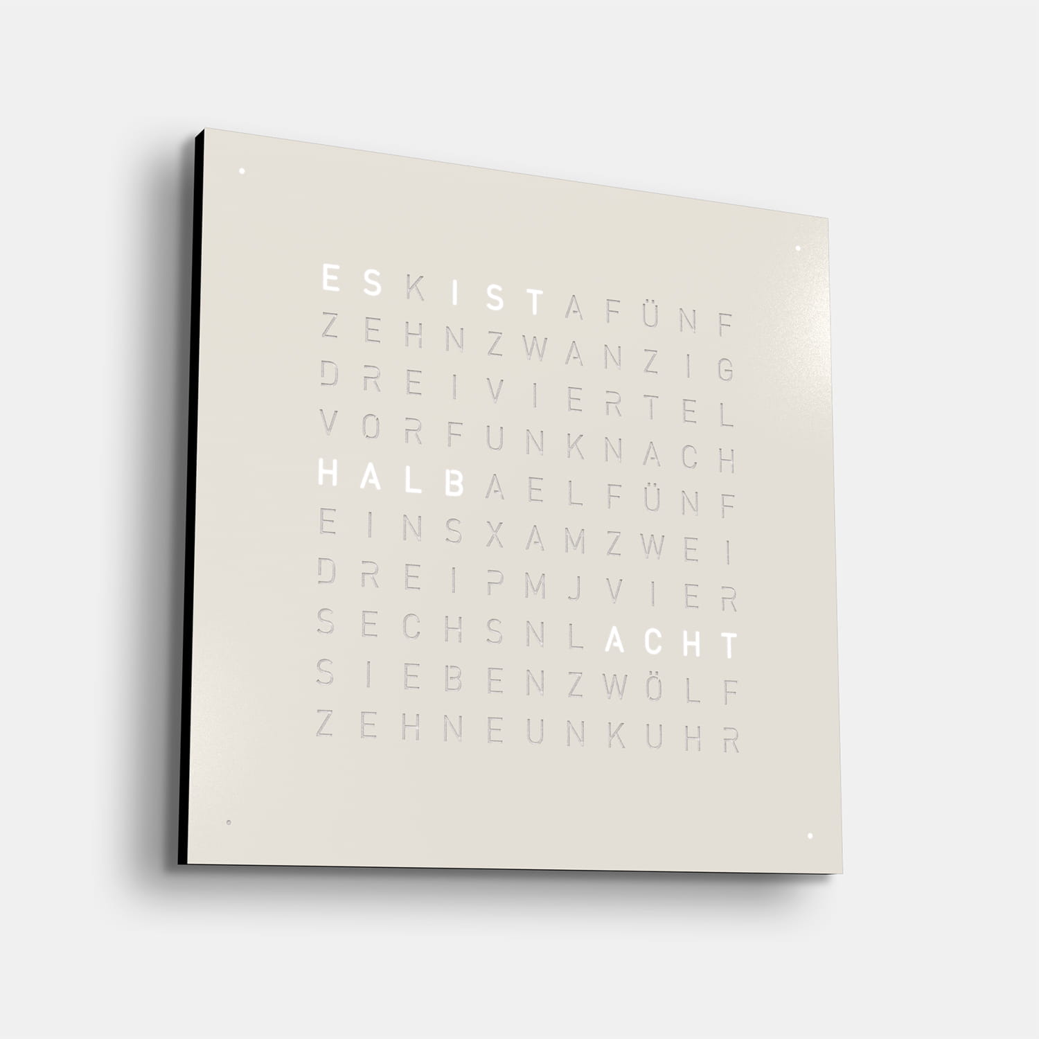 QLOCKTWO EARTH 45 White Pepper – Weißer Korpus Produktbild main 1