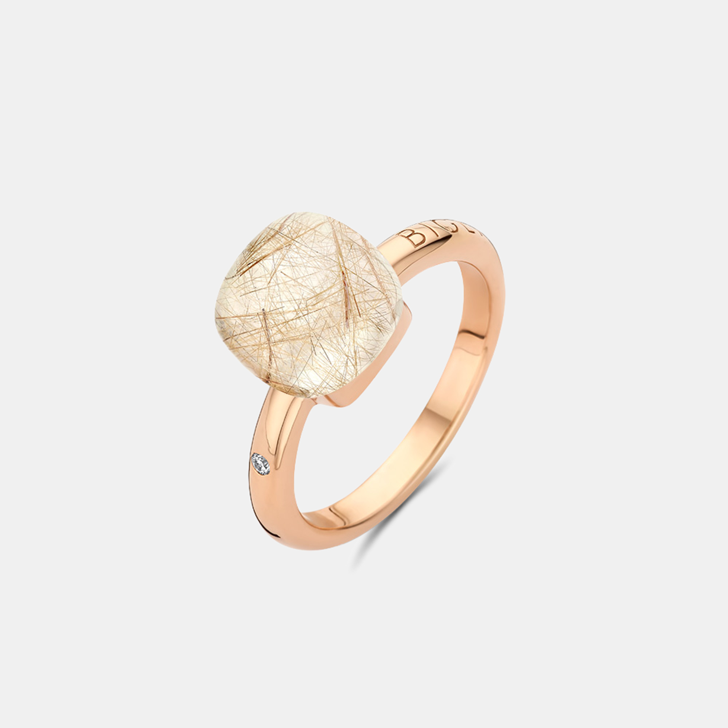 Bigli Mini Sweety Ring mit Rutilquarz und Perlmutt – Ringweite 57 Produktbild main 0