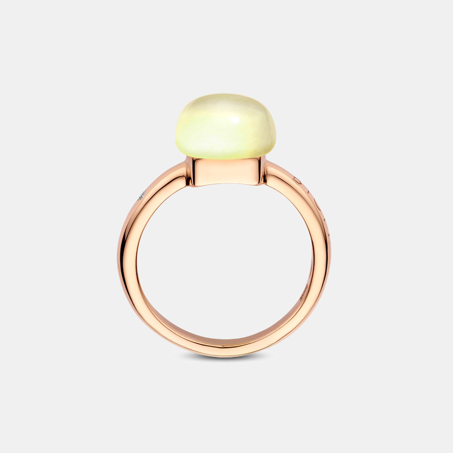 Bigli Mini Sweety Ring mit Zitronenquarz und Perlmutt – Ringweite 57 Produktbild main 1