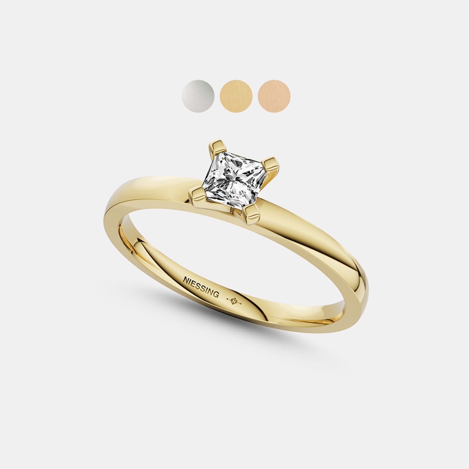 NIESSING Amatis V Verlobungsring – Princess Cut – Platin 0,20 ct Produktbild main 0
