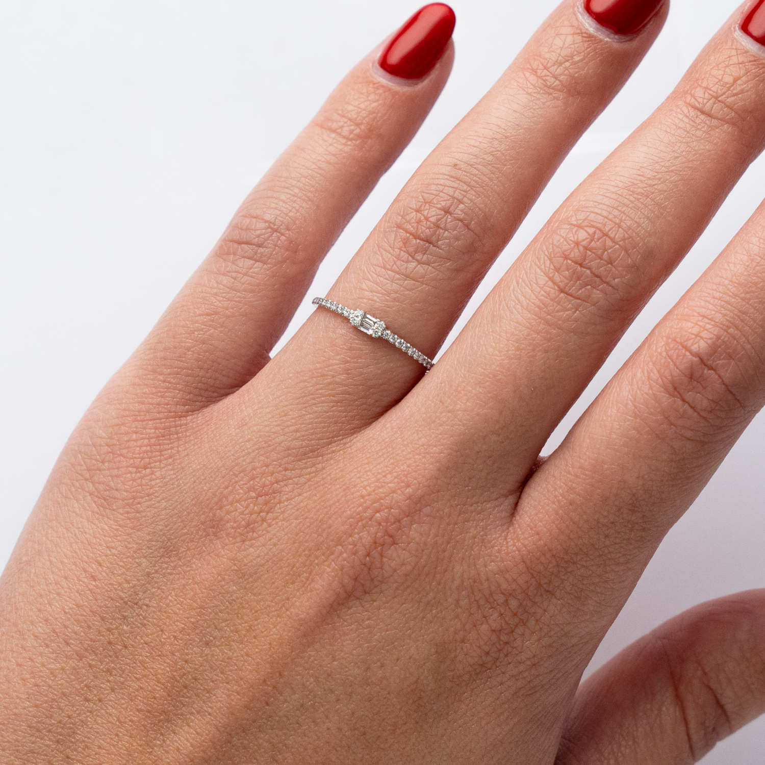 ALTHERR Diamonds Solitaire Ring Baguette 0,12 ct. – Ringweite 57 Produktbild main 1