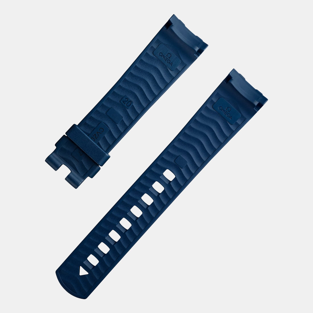 OMEGA Seamaster Diver 300M – Kautschukband Blau ohne Dornschließe 20 mm – XL Produktbild main 1