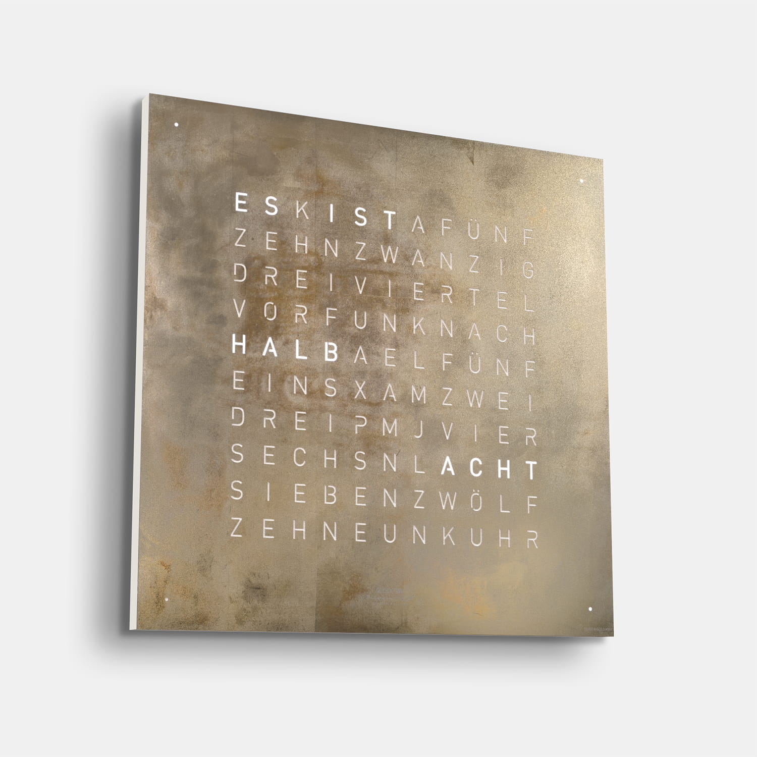 QLOCKTWO EARTH 45 Creator's Edition Silver & Gold – Weißer Korpus Produktbild main 2