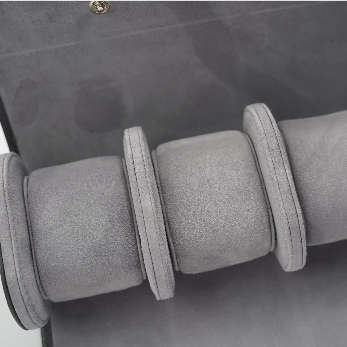 ALTHERR Uhrenrolle Saffiano-Leder Grau für 3 Uhren Produktbild main 1