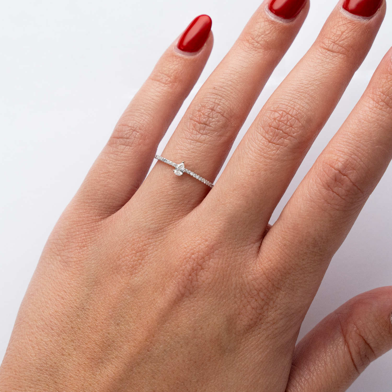 ALTHERR Diamonds Solitaire Ring Tropfen 0,19 ct. – Ringweite 50 Produktbild main 1