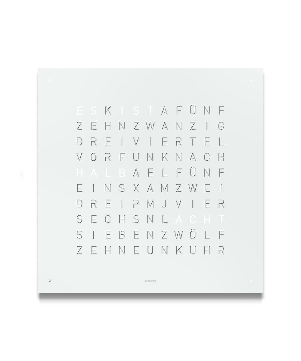 QLOCKTWO Earth 45 White Pepper DE