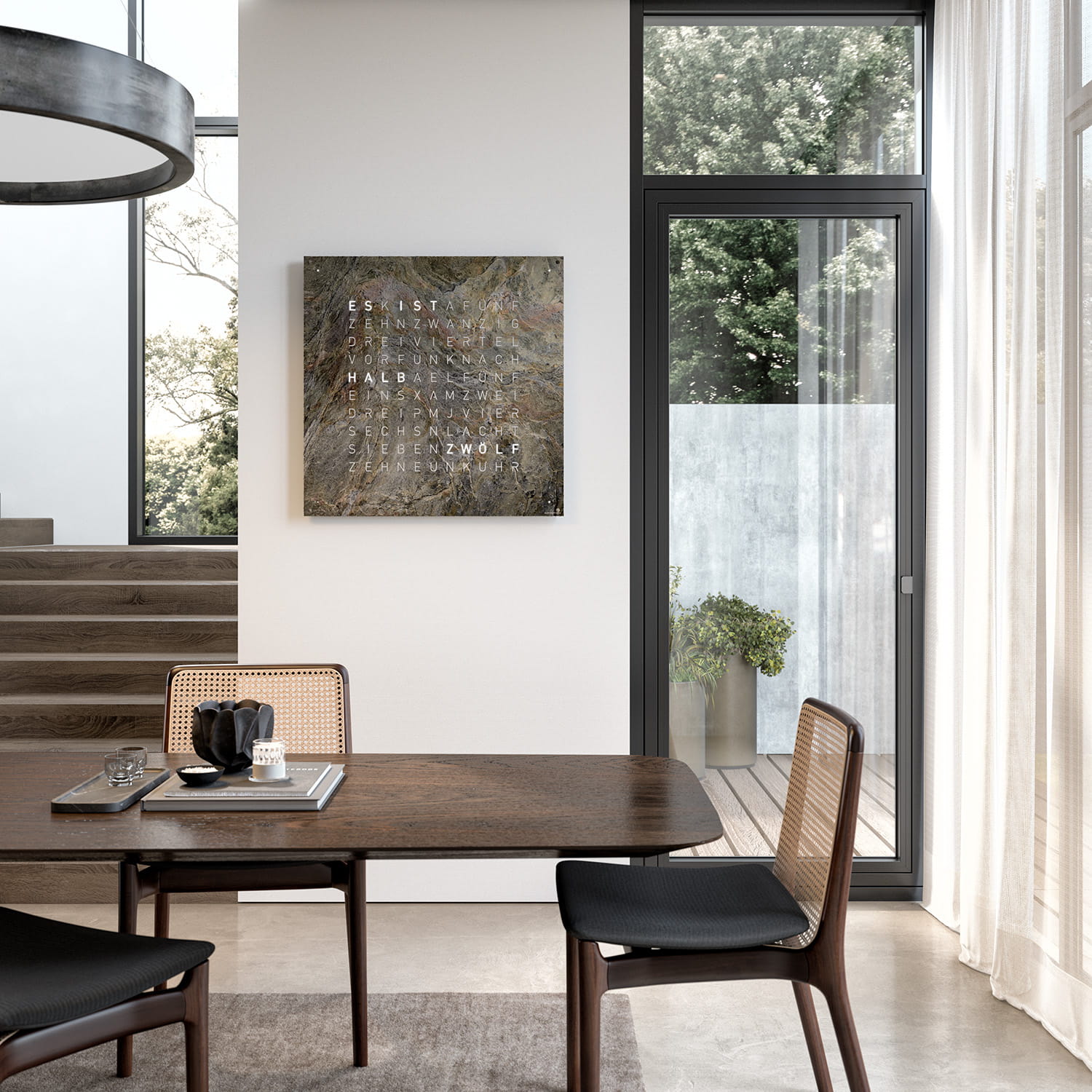 QLOCKTWO EARTH 90 Creator's Edition Glintscape – Weißer Korpus Produktbild main 5