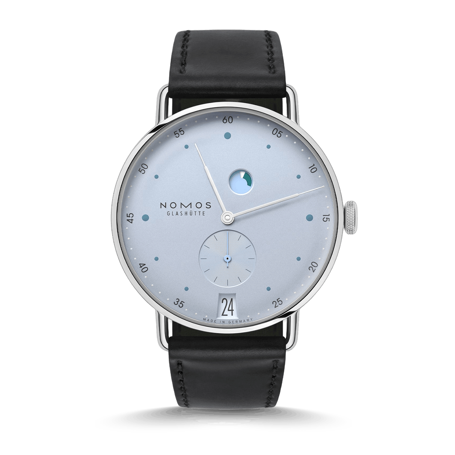 NOMOS Glashütte Metro Datum Gangreserve Eisblau Produktbild main 0