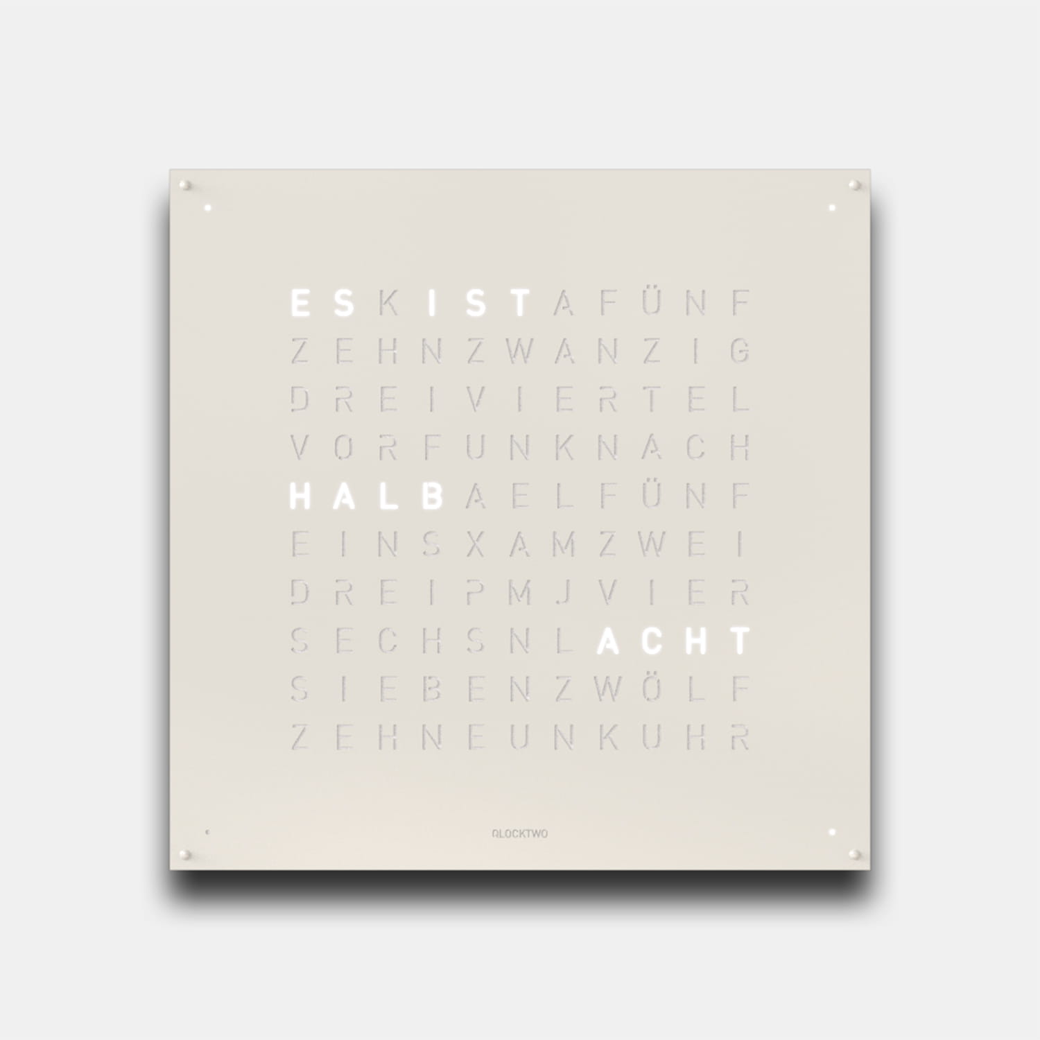 QLOCKTWO EARTH 90 White Pepper – Weißer Korpus Produktbild main 0