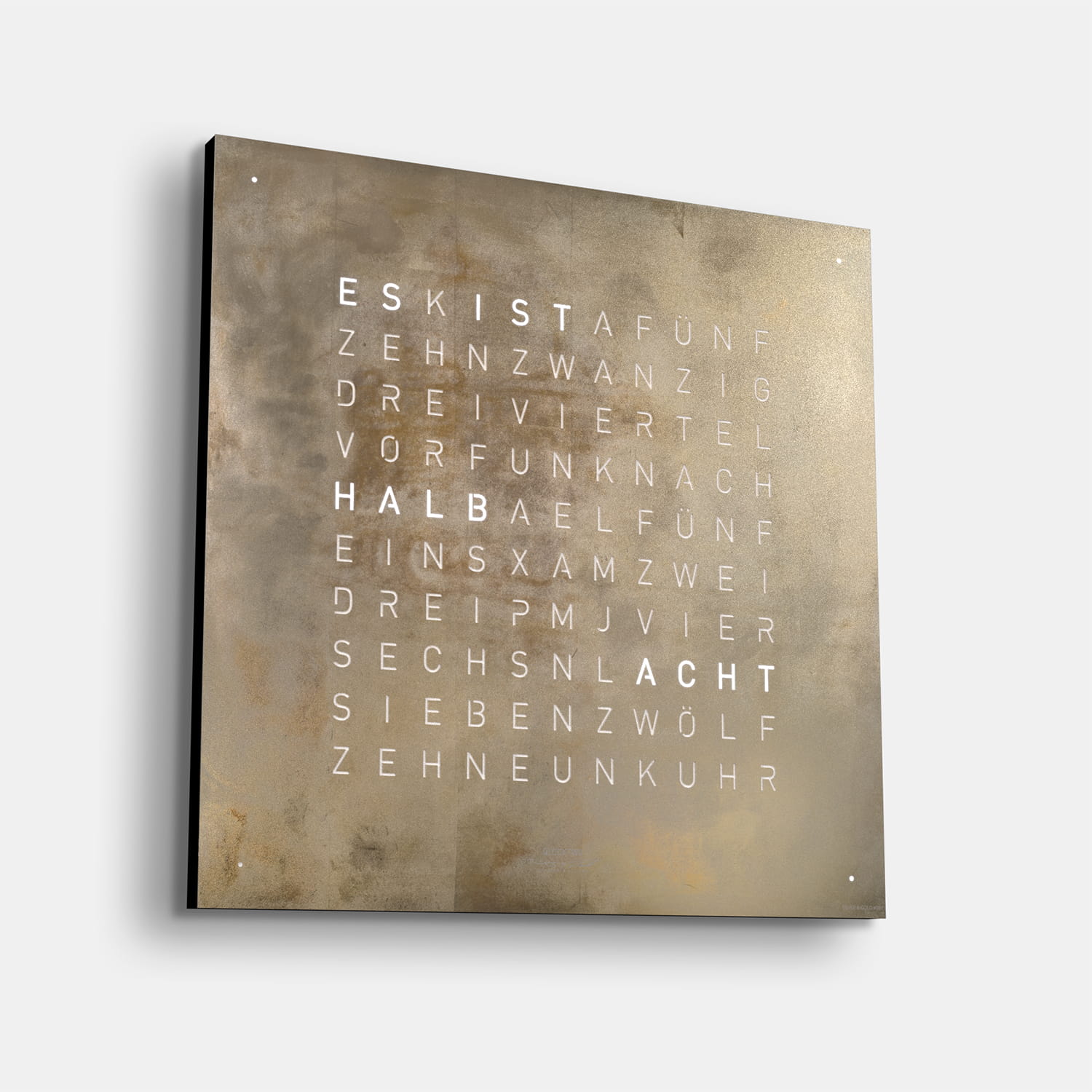 QLOCKTWO EARTH 45 Creator's Edition Silver & Gold – Weißer Korpus Produktbild main 1